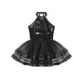 thumbnail image 3 of inhzoy Robe de Danse en Tulle à Sequins pour Filles, Tutu de Jazz Latin, Tenue de Danse de Salon Noire 10, 3 of 7