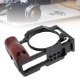 thumbnail image 1 of Camera Cage ZV1 Aluminum Video Rig W/1/4 Inch Screw Holes Cold Shoe Mount Wooden Handle for Microphone Light, 1 of 7