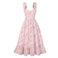 thumbnail image 4 of Ovzne Robes d'Été pour Femmes Robe d'Été Décontractée pour Femmes Imprimée d'Été Grand Ourlet Sans Manches Robe à Col en V Robe Grande Taille Imprimée Liquidation, 4 of 7