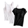 thumbnail image 1 of Diufon Lot de 3 Hauts pour Femmes Sans Manches & Manches Courtes Blouse Décontractée d'Entraînement d'Été Basique Col Rond, 1 of 2