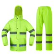 thumbnail image 2 of Sentmoon Ensemble de 2 Pcs Manteau de Pluie Homme Imperméable et Pantalon Imperméable Homme Imperméable à Manches Longues pour Femmes avec Capuchon avec Imprimé Ponchos Réfléchissants Compressibles pour la Randonnée et le Camping Vert TTG, 2 of 8