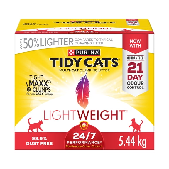 Purina Tidy Cats LightWeight 24/7 Performance Multi-Cat, Clumping Litter 5.44 kg
