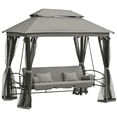 thumbnail image 1 of Outsunny Lit de Jour de Patio Extérieur pour 3 Personnes, Gris, 1 of 10