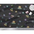 thumbnail image 2 of Soimoi Poly Georgette Fabric Planet,Animal & Spaceship Cartoon Printed Craft Fabric by The Yard 42 Inch Wide, 2 of 3