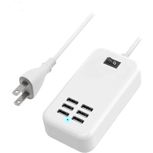 6 Ports Usb Chargeur Hub Desktop Nous Plug Ac Power Wall Charger les fentes d'adaptateur Charger la station Extension Socket Outlet avec câble