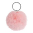 thumbnail image 2 of Fuzzy Ball Keychain Supple Comfortable Lovely Key Rings Adorable Practical Key Chains Women for Children Adults Elderly Students Pink 8cm, 2 of 8