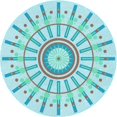 thumbnail image 1 of Ahgly Company Tapis Rond Lavable en Machine Intérieur Transitionnel Bleu, 5 Pieds Rond, 1 of 7