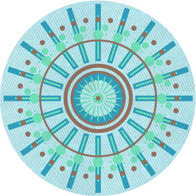 Ahgly Company Tapis Rond Lavable en Machine Intérieur Transitionnel Bleu, 5 Pieds Rond