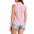 thumbnail image 3 of INSPIRE CHIC Chemise Sans Manches à Col Pointu à Simple Boutonnage pour Femme TG Rose, 3 of 7