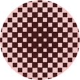 thumbnail image 1 of Ahgly Company Tapis Rond Lavable en Machine Intérieur Transitionnel Rose, 3 Pieds Rond, 1 of 7