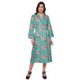 thumbnail image 1 of Moomaya Cotton Robe Women Long Printed Cotton Crossover Summer Bathrobes, 1 of 6