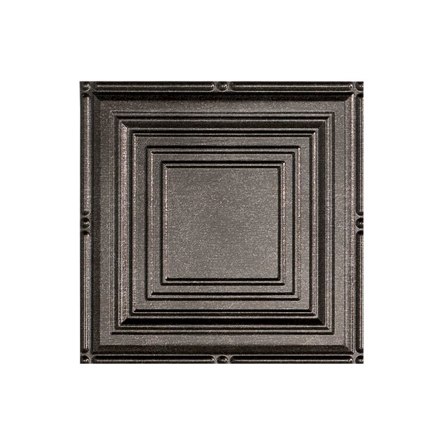 Fasade 12" x 12" Ceiling Tile Sample- Smoked Pewter, Portrait Design