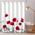 thumbnail image 2 of Rideau de Douche LIVILAN Poppy Rouge, Rideaux de Douche pour Salle de Bain, Rideau de Douche Floral Rouge, Rideau de Salle de Bain en Tissu à Fleurs Rouges, Ensemble de Décoration pour la Maison avec Crochets Décoratifs, Lavable en Machine, 72 Pouces L x 72 Pouces H, 2 of 8