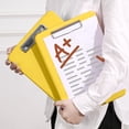 thumbnail image 1 of Plastic Storage Clipboard with Folder Case, 13.4x9.4 Inch Heavy Duty Low Profile Clip, Waterproof Writable Nursing Clipboard, Dual Compartment for Pen & Document Organization, Yellow |, 1 of 7