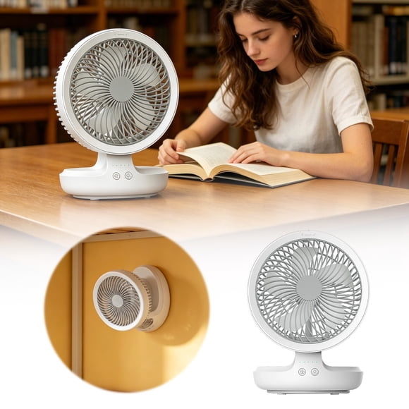 Outdor EDON Desk & Wall Mounted Fan 2 In 1 Portable Air Circulator Fan USB Rechargeable Small Fan With 4 Speeds For Home Kitchen Camping