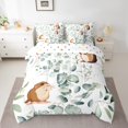thumbnail image 2 of YST Cartoon Guinea Pig Twin Comforter Set 7 Pieces Pet Animal Bedding Comforter Sets, Spring Plant Bed in a Bag Eucalyptus Leaf Bedding Set, Hamster Mouse Theme Bed Sheets Set Kids Room Decor, 2 of 6