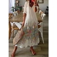 thumbnail image 1 of EQWLJWE Robe pour Femmes Liquidation Mode Robe Décontractée pour Femmes Printemps et Été Col en V Manches Trois-Quarts Robe Imprimée Robes pour Femmes Grande Taille, 1 of 6