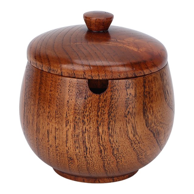 Wood Spice Jar, Japanese Dustproof Safe Seasoning Box Sour Jujube Wood For Kitchen For Salt Lacquer