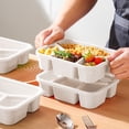 thumbnail image 4 of yulier Snack Containers, 4 Compartment Snack Box Bento Snack Containers, Divided Food Storage Containers, Wheat Straw Meal Prep Lunch Box with Lid for Travel Work Picnic, Beige, 4 of 6