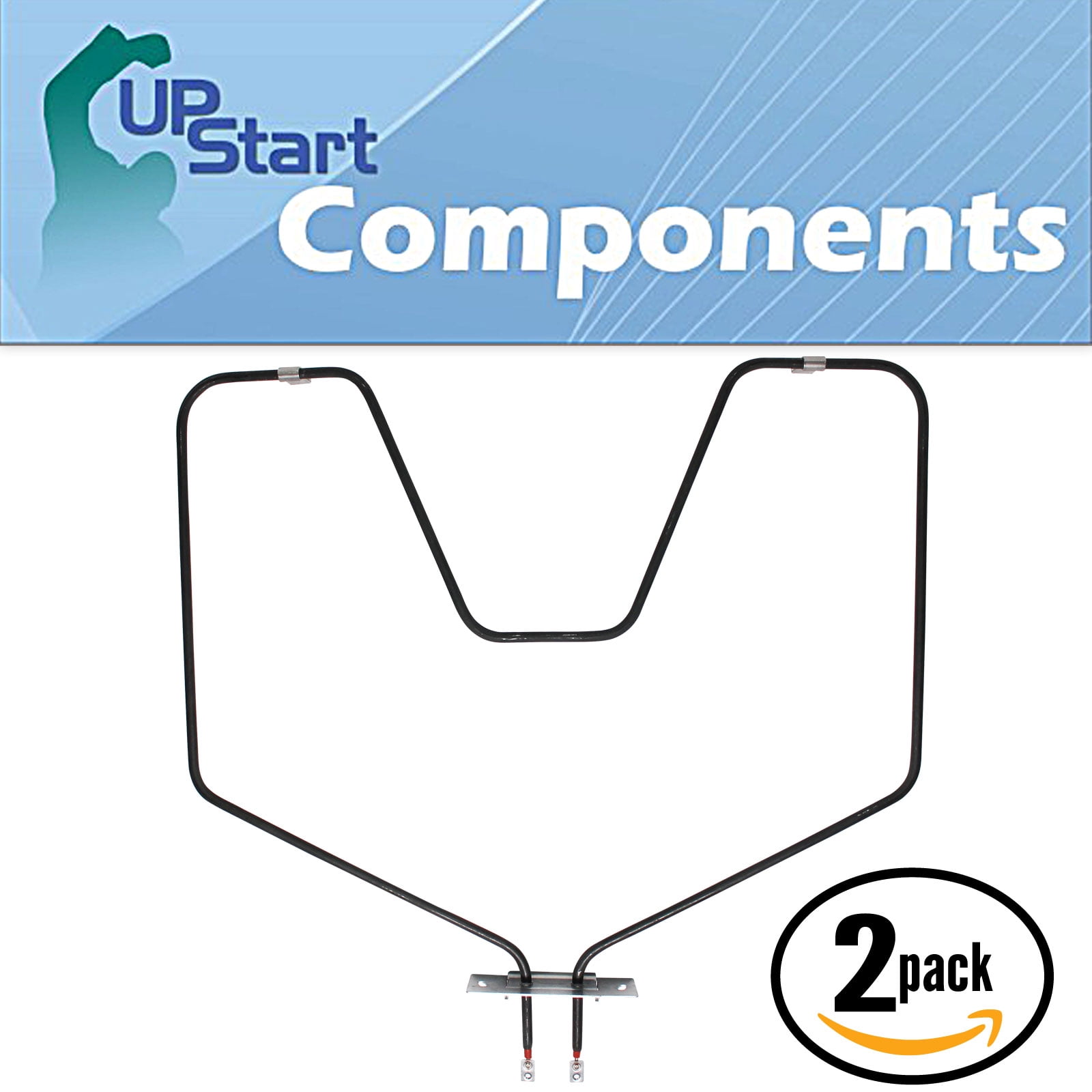 2-Pack Replacement General Electric JBP65GV3WH Bake Element - Compatible General Electric WB44X5082 Oven Heating Element