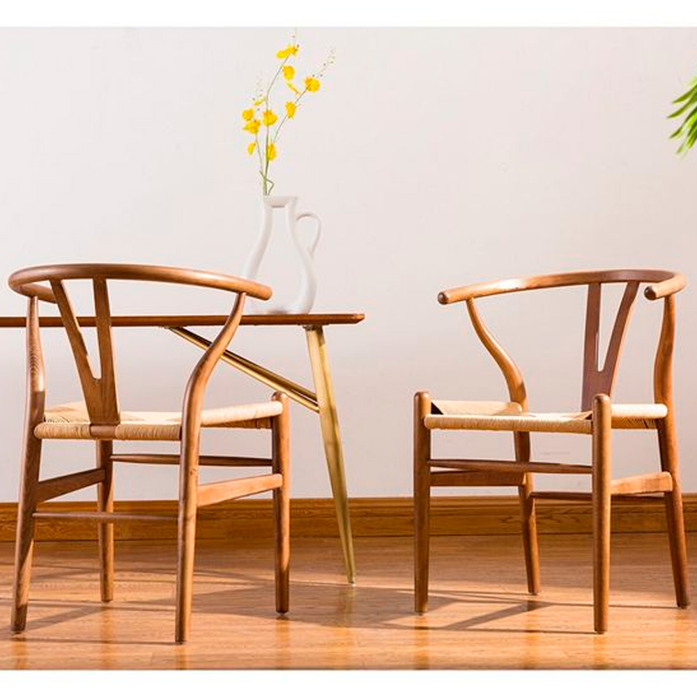 Heavenly Collection | Wishbone Walnut Wood Dining Chair for Kitchen or Dining Room