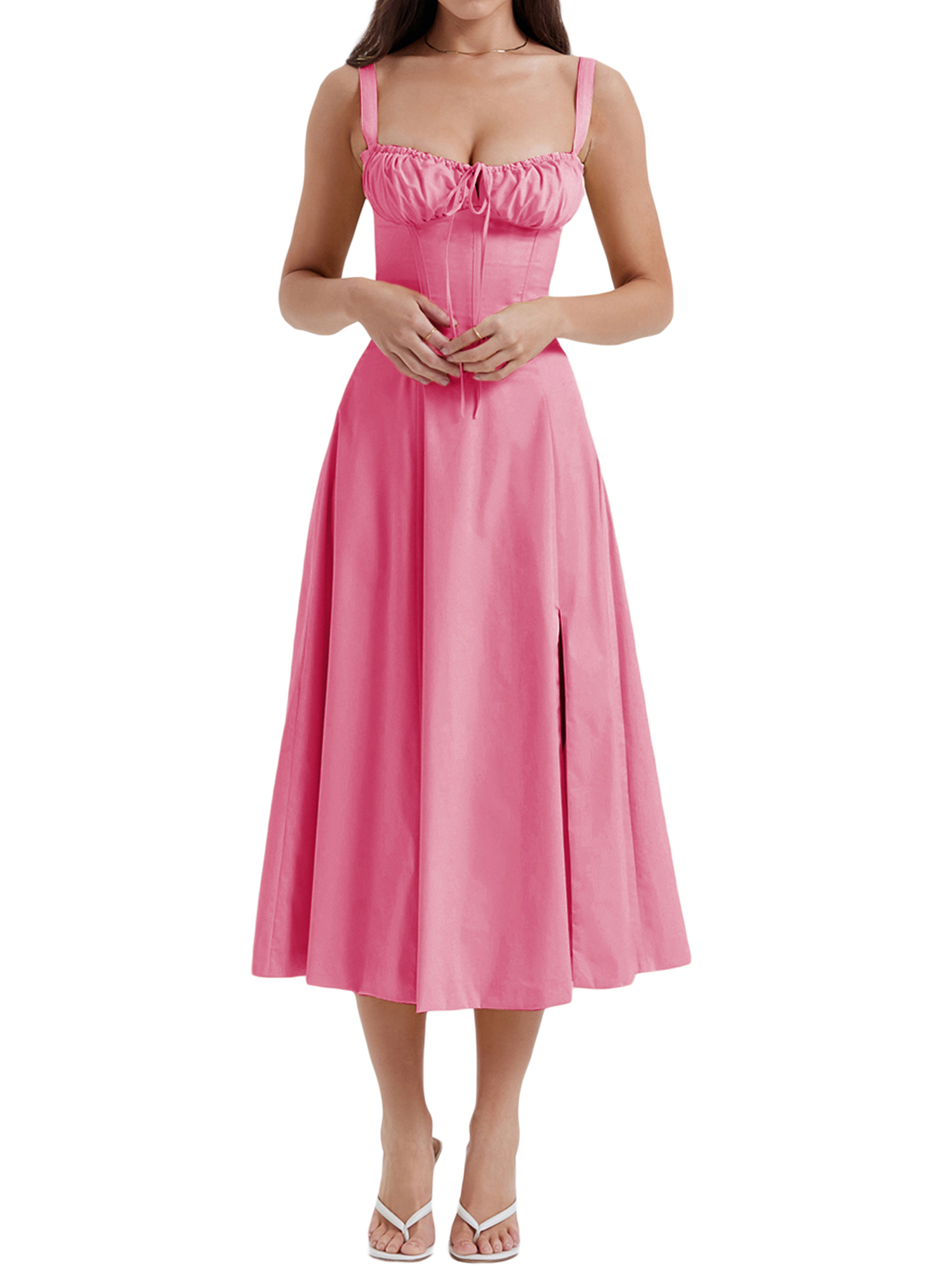 Kmbangi Robes d'Été pour Femmes 2023 Sans Manches à Bandage Robe Trapèze de Soirée pour Boîte de Nuit Plage