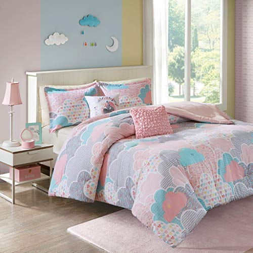 Urban Habitat Kids Comforter Vibrant Fun and Playful Unicorn Print Down Alternative All Season Children Bedding-Set, Girls Bedroom Décor, Twin/Twin XL, Cloud Pink with 2 dec pillows