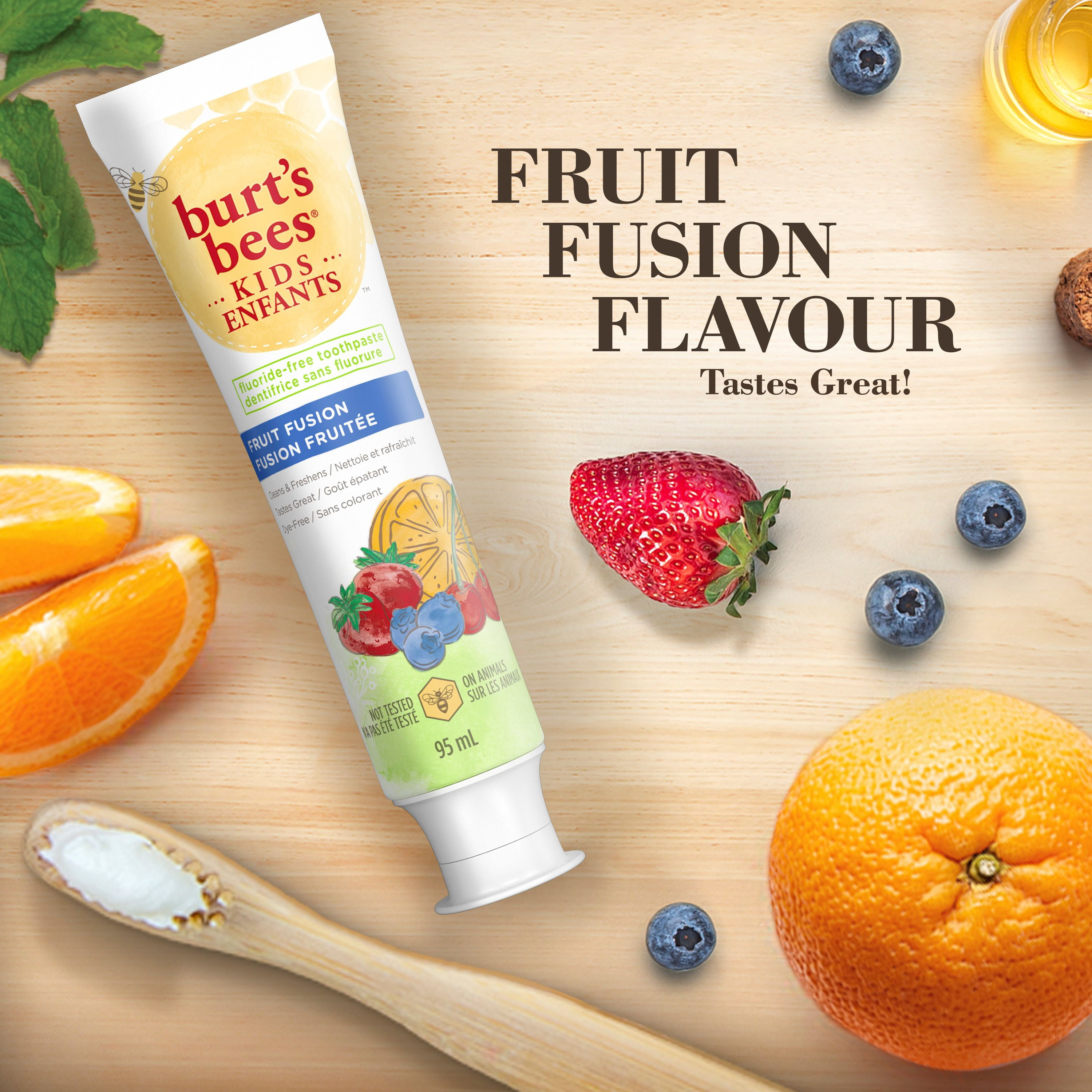 Burt's Bees Dentifrice pour Enfants, Sans Fluorure, Fusion Fruitée95ml