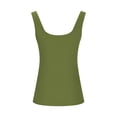 thumbnail image 4 of Eiyaclvo Womens Plus Size Tank Tops Solid Color Ribbed Knitted Sleeveless Tops Scoop Neck Slim Fit Camisole Tops 2025 Summer Workout Tank Tops, 4 of 6