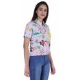 thumbnail image 3 of Moomaya Haut Court Imprimé pour Femmes Été Décontracté T-Shirt à Col à Fermeture à Glissière, 3 of 7