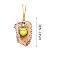 thumbnail image 3 of Colorful Softball Glove Shaped Acrylic Hanging Ornament 8Cm, Sports Theme Christmas Tree Decor For Kids Room, 3 of 4