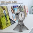 thumbnail image 4 of Miangastore 1Pack Small Table Clock Plastic Grey Eiffel Tower Design For Home Decor Enthusiasts In Bedroom Or Office, 4 of 9