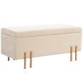 thumbnail image 1 of HOMCOM Storage Ottoman Bench, Flip-Top Bedroom Bench, 18.5 Gallons, Beige, 1 of 10