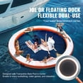 thumbnail image 2 of KFFKFF Blow-Up Floating Station,ø8FT Inflatable Water Platform with ø5FT Trampoline Mesh Pool, Anti-Slip Floating Water Mat, Comes with Handy Carry Bag&Removable Staircase,Poolside or Beach Leisure, 2 of 9
