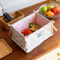 thumbnail image 2 of Fasiaou Desktop Storage Basket Organizer for Snacks Sundries and Cosmetic Items with Compact Design for Tidy Space,Pink, 2 of 6