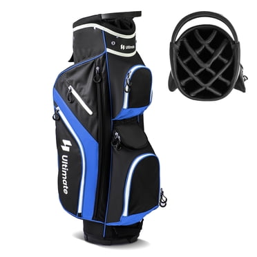 Costway Lightweight Golf Cart Bag with 14 Way Top Dividers 9 Pockets Rain Hood Cooler Bag