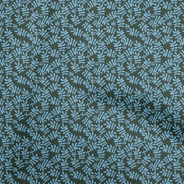 oneOone Polyester Lycra Dark Green Fabric Leaf Sewing Craft Projects Fabric Prints By Yard 56 Inch Wide