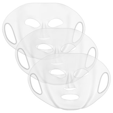 KAKOWELY 3pcs Reusable Face Mask Cover Silicone Sheet Mask Cover For Skincare Face Mask Sheet For Face Care Accessories Reusable Beauty Products Silicone Face Mask Applicator,10.63X"X6.69"X0.08"