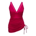 thumbnail image 4 of LUOGENLI Maillots de Bain pour Femmes Grande Taille Contrôle du Ventre Robe de Bain pour Femmes Maillots de Bain Paréo en Maille Transparente Paréos Maillot de Bain Rouge Taille P, 4 of 5