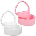 thumbnail image 1 of 2 Pcs Boîtes à Bijoux en Forme de Cœur avec Miroir Design à Double Couche pour Rangement Plastique Compact, 1 of 9