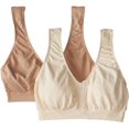 thumbnail image 1 of Bali Womens Comfort Revolution Microfiber Crop Top 2-Pack, L, NudeLight Beige, 1 of 1
