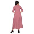 thumbnail image 4 of Moomaya Long Button Down Shirts For Women Front Slit A-Line Kurtis Summer Kurta, 4 of 5