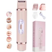 The Happywind Shaver, The Happy Wind Electric Lady Shaver, Whimsyard Hair Trimmer, Electric Comfort 2 in 1 Electric Lady Shaver for Pubic Hair, Double Head Detachable Shaver Razors Wet and Dry (Pink)