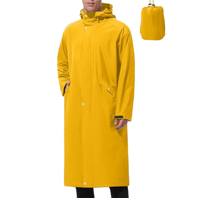 Pitauce Ponchos de Pluie Longs à Capuche pour Hommes, Fermeture Éclair Complète, Imperméables, Vestes de Pluie Compressibles pour Course, Randonnée, Cyclisme, Manteau de Pluie avec Poches