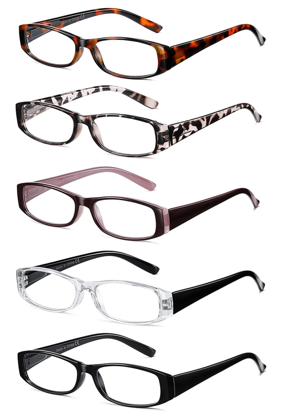 SOCTICK Reading Glasses Blue Light Blocking, 5-Pack Reading Glasses for Women with Comfort Spring Hinges, Anti UV/Glare Readers 2.50