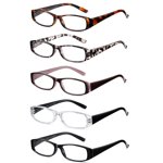 SOCTICK Reading Glasses Blue Light Blocking, 5-Pack Reading Glasses for Women with Comfort Spring Hinges, Anti UV/Glare Readers 3.50