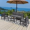 thumbnail image 2 of Costway Ensemble de Mobilier de Patio Extérieur 4 Pcs Ensemble de Canapé Sectionnel Table Basse, 2 of 10