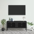 thumbnail image 1 of vidaXL Meuble TV Noir 105x35x50 cm Acier, 1 of 5