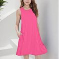 thumbnail image 4 of Yuyuzo Robes Midi d'Été pour Filles Amples Décontractées Sans Manches Mignonnes Ligne A Fluides Robe d'Été avec Poches, 4 of 7