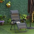 thumbnail image 2 of Outsunny Chaise Longue en Osier à Gravité Zéro, Gris, 2 of 10